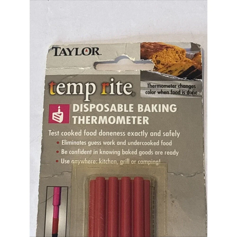 9 Taylor Disposable Baking Thermometers Tell Doneness Cooking NEW